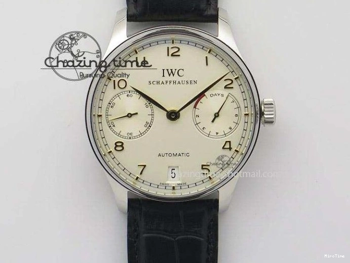 MIROTIME 0705 Portuguese IW3714 Diam ZF V2 1:1 Best Edition White Dial Blue Makers On Blue Leather Strap A79350 (Slim Movement) Stylish 7248